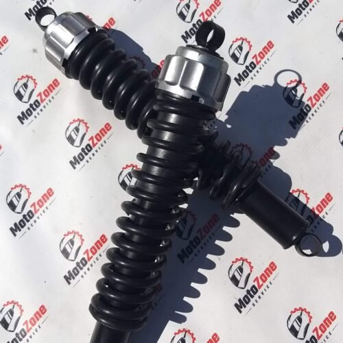 Amortyzator do motocykla Simson S53 / SR50, odnowiony, z widocznymi elementami metalowymi i gumowymi.