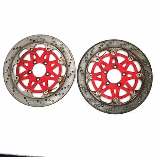 41080 + 41080A Tarcze hamulcowe przednie 310mm komplet lewa + prawa (DISC) – Kawasaki ZXR400 4108013125C / 4108013135C – używane