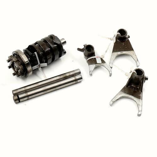 MotoZoneService - E1362 Zestaw mechanizmu zmiany biegów (FORK-SHIFT + CHANGE DRUM) – Kawasaki ZXR400 – używane OEM